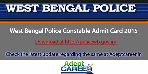 WB Police Constable Admit Card Download